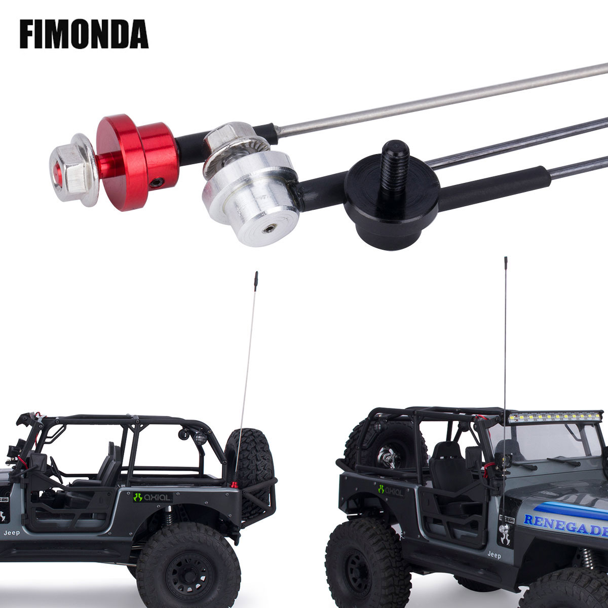 Rc Crawler 4X4 - 50cm Metal Adjustable Simulation Antenna with