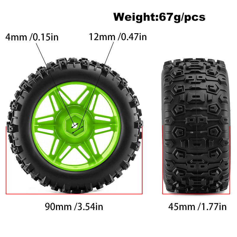 4PCS RC Monster Truck Wheels T - Rc Hobby Trucks ulasan dan harga